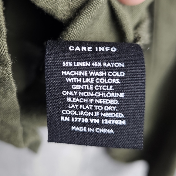 Who What Wear Womens Jacket Size L Olive Green Button Up Pockets Linen & Rayon - Picture 7 of 9